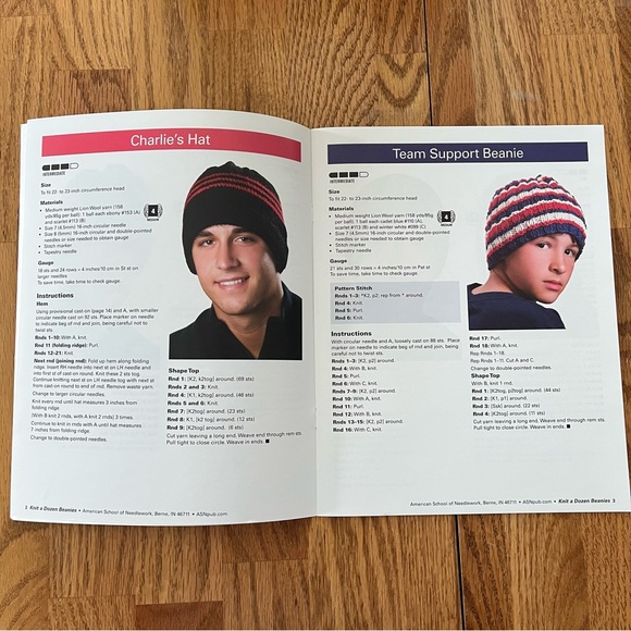 NWT Set of 2 Knit Adult & Teens Hats & Beanies Pattern Books - Picture 14 of 15